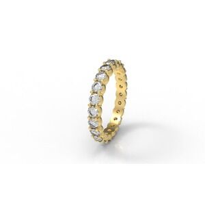 14K Yellow Gold 22 Stone 1.65 ct Natural Diamond Size 5.75